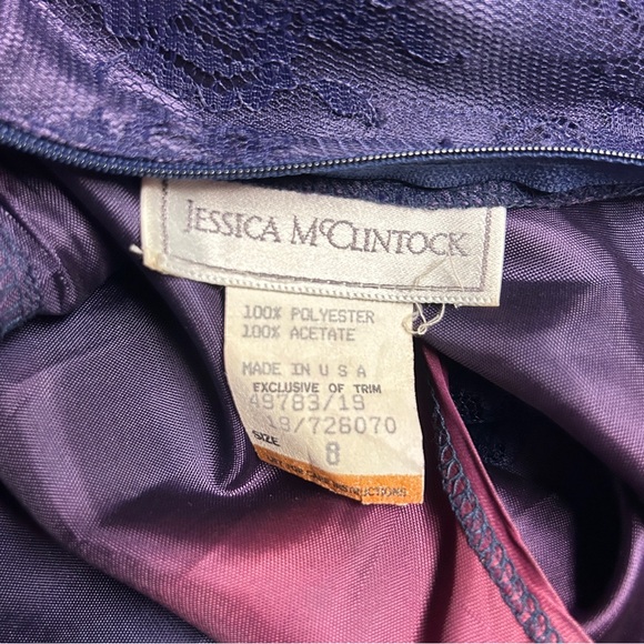 Jessica McClintock • Size 8 • Vintage • Dress • Purple • Floral Lace • Victorian - Picture 16 of 16
